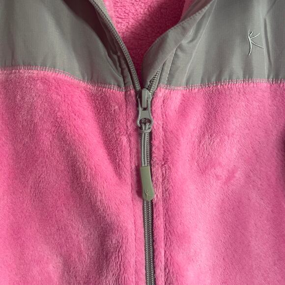 Danskin Now Pink & Gray Fuzzy Women's Jacket Coat with Side Pockets L/G 12-14 - Picture 11 of 12